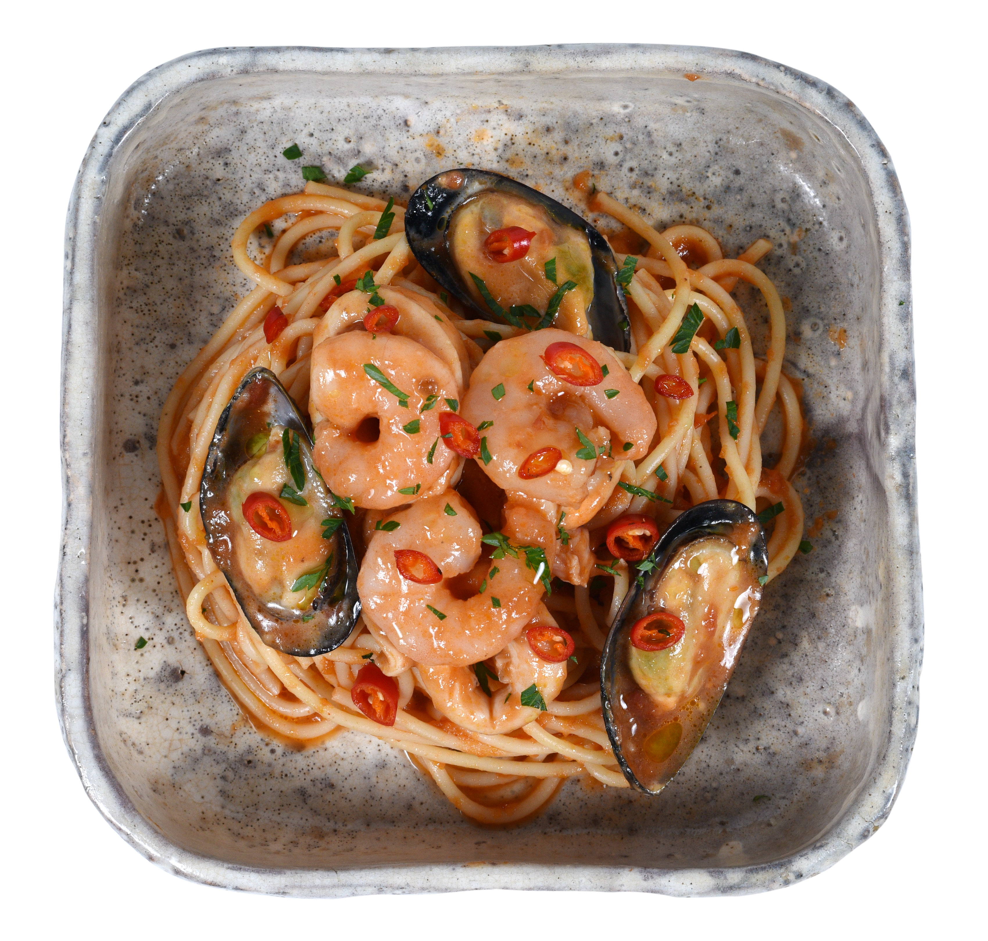 Mì spaghetti với hải sản cay