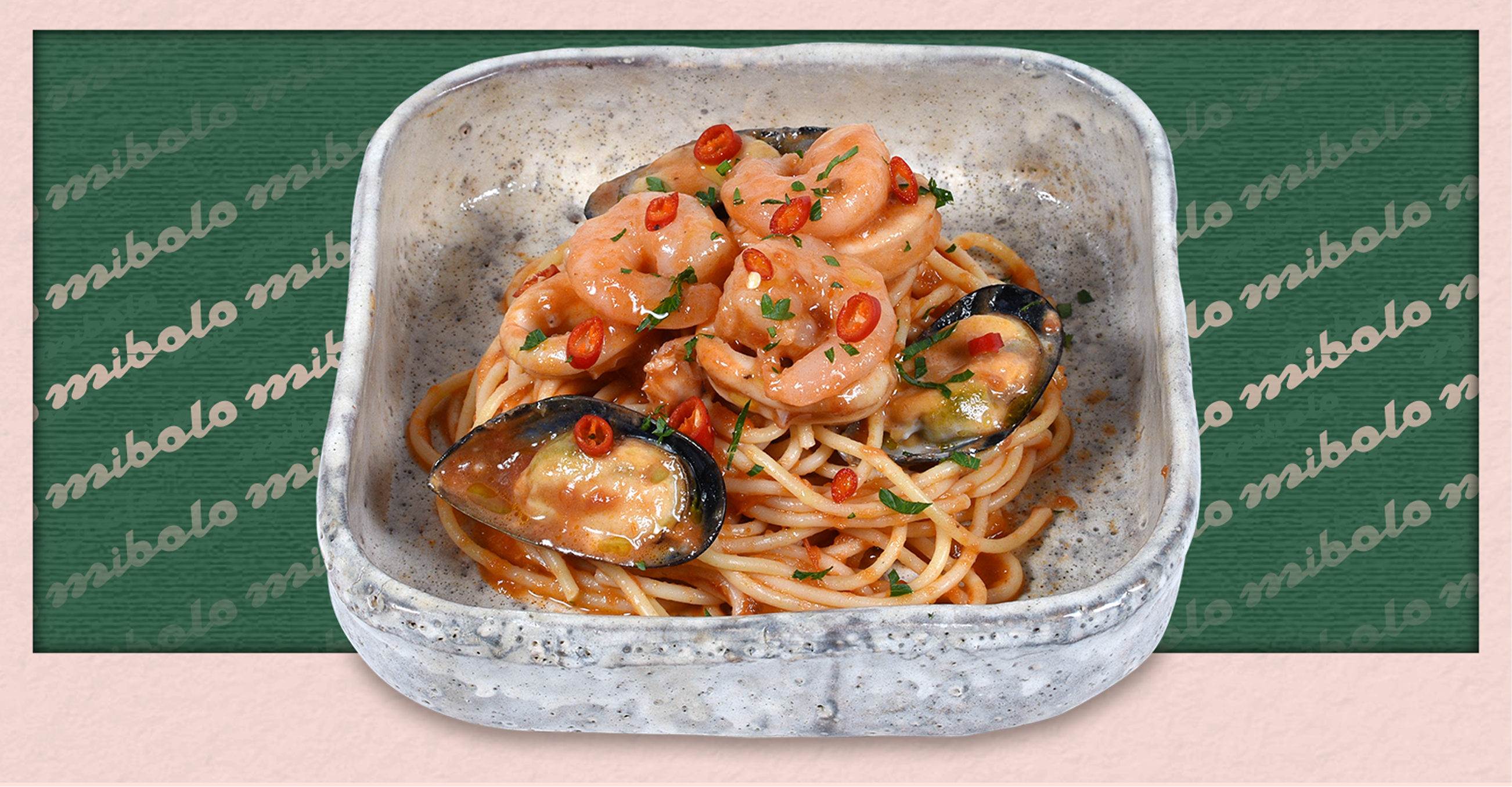 Mì spaghetti với hải sản cay