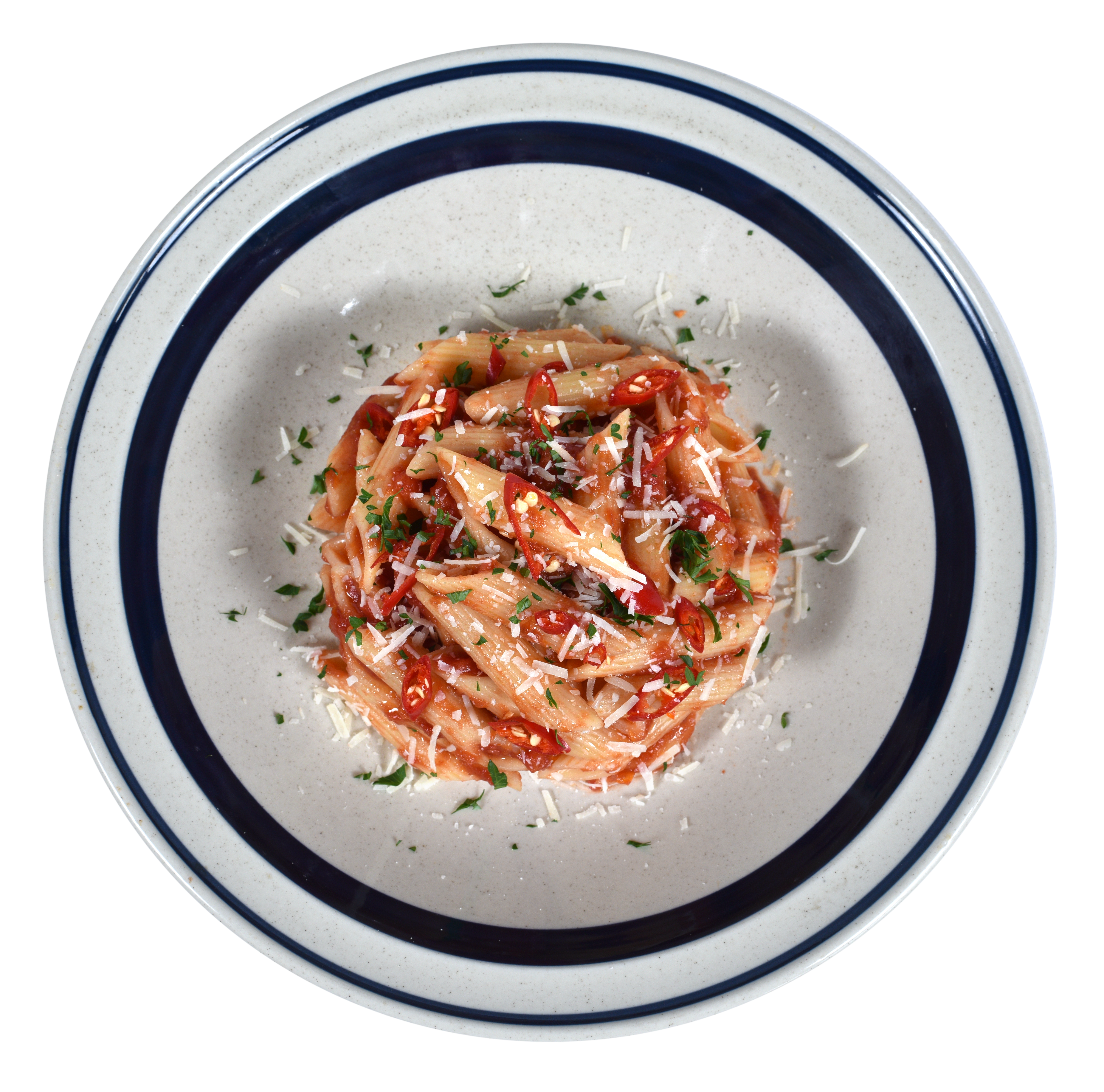 Nui penne với sốt cà & phô mai Parmesan