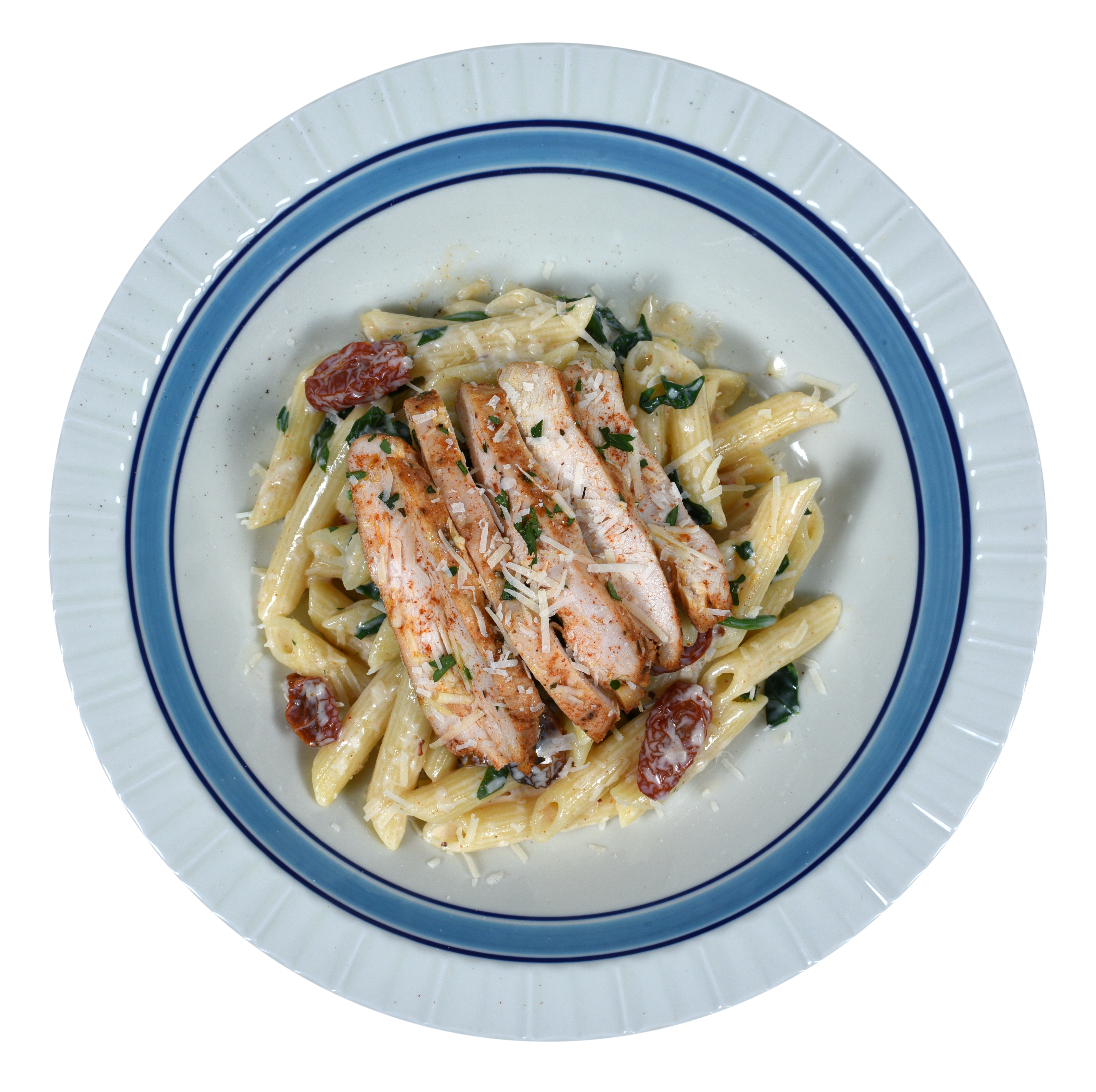 Nui penne với gà sốt kem kiểu Tuscan