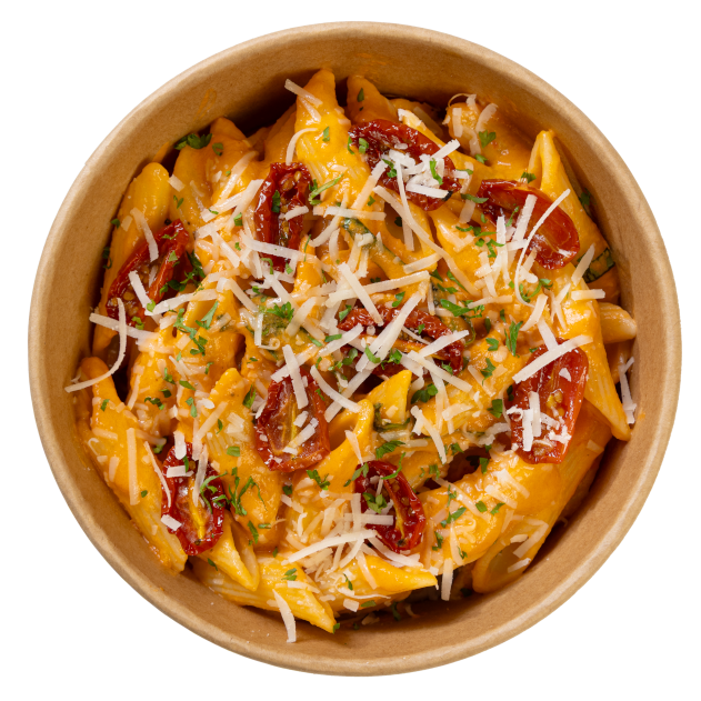 Nui penne với sốt kem cà & phô mai parmesan